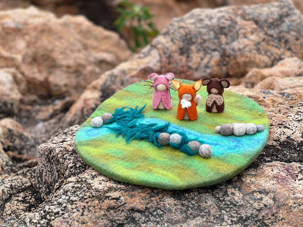 River Round Play Mat Playscape小河流場景圓形遊戲墊