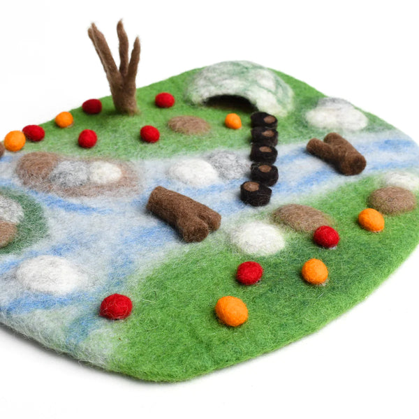 Woodland River Play Mat Playscape 森林河流場景遊戲墊