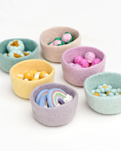 Felt Big Pastel Bowls -Set of 6 羊毛氈粉色系碗 -一套6件 (大)