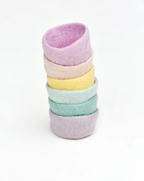 Felt Big Pastel Bowls -Set of 6 羊毛氈粉色系碗 -一套6件 (大)
