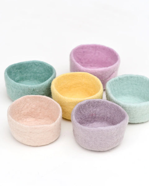 Felt Big Pastel Bowls -Set of 6 羊毛氈粉色系碗 -一套6件 (大)