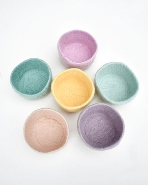 Felt Big Pastel Bowls -Set of 6 羊毛氈粉色系碗 -一套6件 (大)