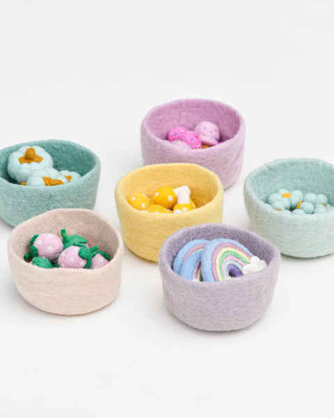 Felt Big Pastel Bowls -Set of 6 羊毛氈粉色系碗 -一套6件 (大)