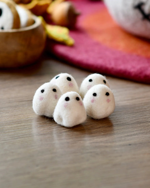 Felt Cute Ghosts Loose Parts - 5 Ghosts 可愛小鬼鬼 (5顆)
