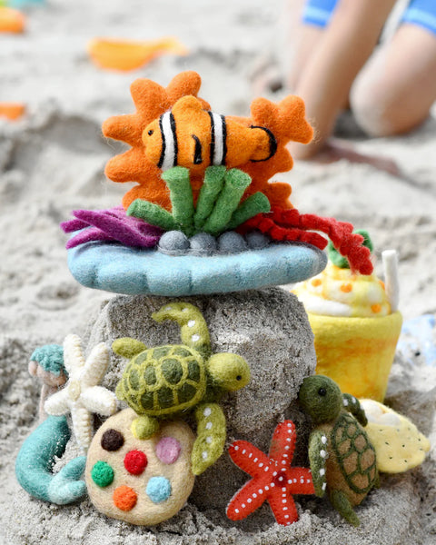 Felt Coral Reef with Clownfish Set 珊瑚礁小丑魚場景套裝