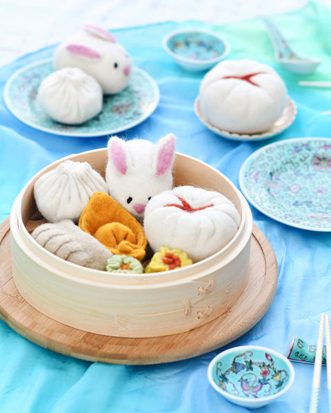 Felt Dim Sum Yum Cha Play Food Set 羊毛氈飲茶點心