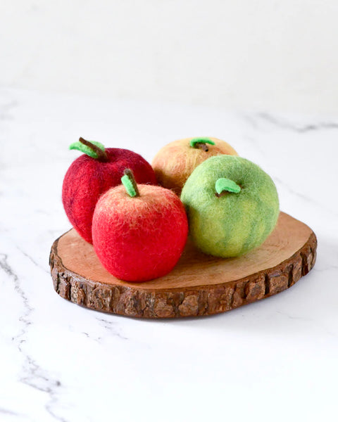 Felt Apples - Set of 4 Apples(羊毛氈蘋果4個套裝)