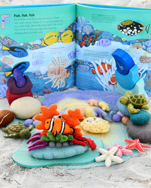 Felt Coral Reef with Clownfish Set 珊瑚礁小丑魚場景套裝