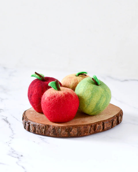 Felt Apples - Set of 4 Apples(羊毛氈蘋果4個套裝)