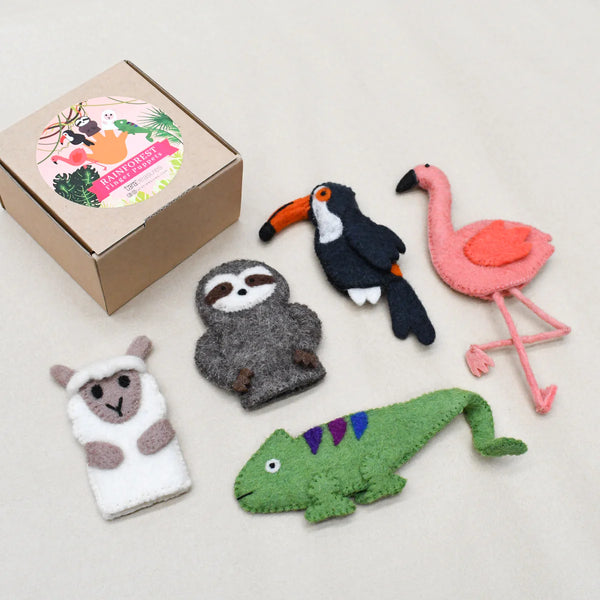 South American Rainforest Animals- Finger Puppet Set 南美洲熱帶雨林動物手指布偶