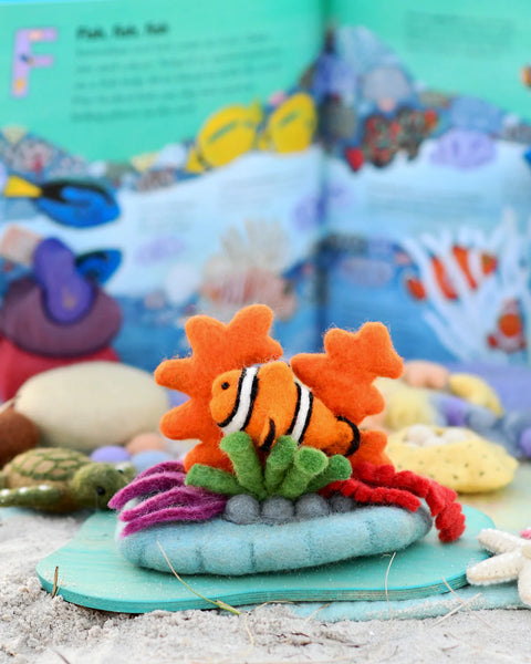 Felt Coral Reef with Clownfish Set 珊瑚礁小丑魚場景套裝