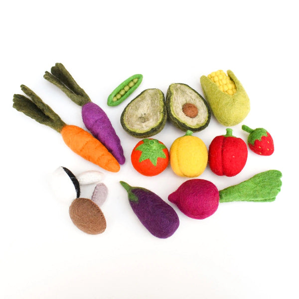Felt Vegetables and Fruits Set A- 14 Pieces 羊毛氈蔬果14件套裝A