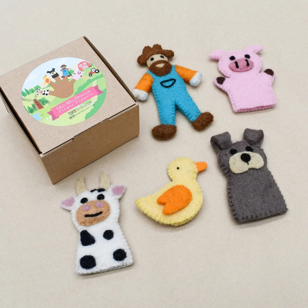 Old MacDonald Farm Animals Finger Puppet Set 童謠手指布偶