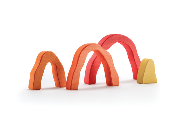 Wooden Cave Stacking Blocks- Red 山洞組合疊疊積木- 紅色