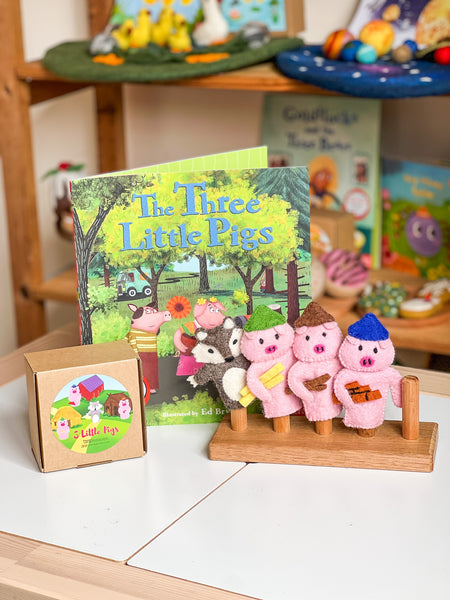 The Three Little Pigs, Finger Puppet Set 童謠手指布偶