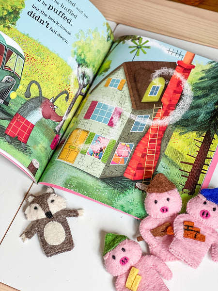 The Three Little Pigs, Finger Puppet Set 童謠手指布偶