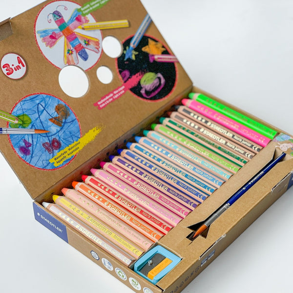 STAEDTLER Noris junior 140 3 in 1 kids' colouring pencil (18 Colors) 施德樓 特粗三合一水溶木顏色18色