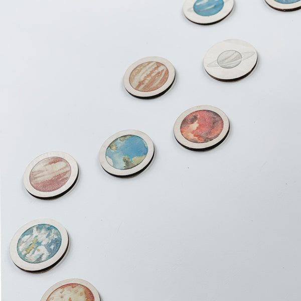 Planets and Moon Playdough Kit 太空主題木製黏土印章