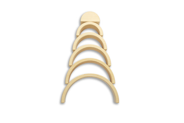 Rainbow Nesting Arch Natural (6pcs) 實木彩虹組合積木 (原色 6件組裝)