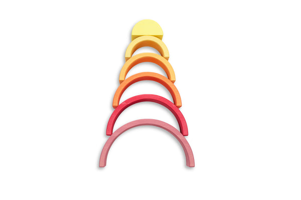 Rainbow Nesting Arch Pink (6pcs) 實木彩虹組合積木 (粉紅色 6件組裝)