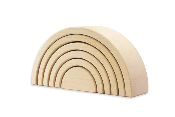 Rainbow Nesting Arch Natural (6pcs) 實木彩虹組合積木 (原色 6件組裝)