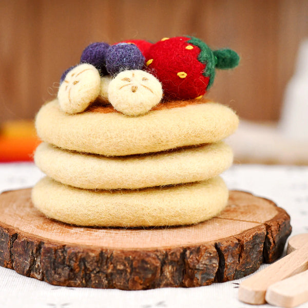 Felt Pancake Stack Play Food Set 羊毛氈疊疊班戟