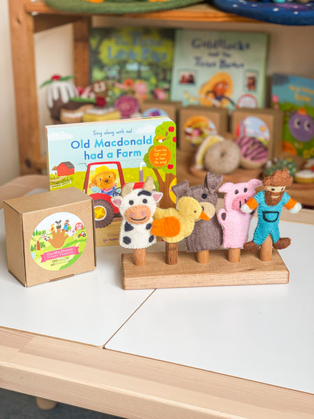 Old MacDonald Farm Animals Finger Puppet Set 童謠手指布偶