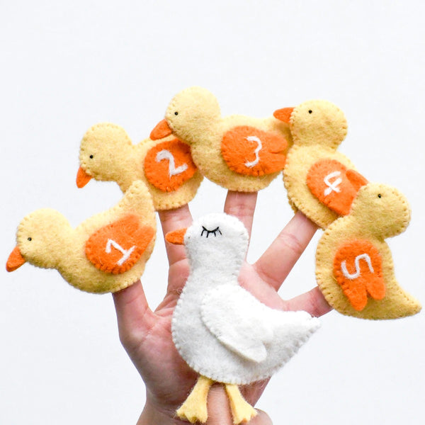 Five Little Ducks, Finger Puppet Set 童謠手指布偶