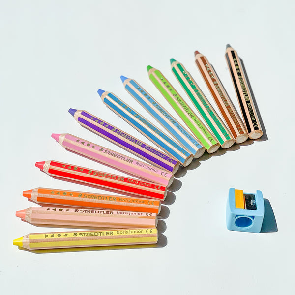 STAEDTLER Noris junior 140 3 in 1 kids' Colouring Pencil (12 Colors)  施德樓 特粗三合一水溶木顏色12色