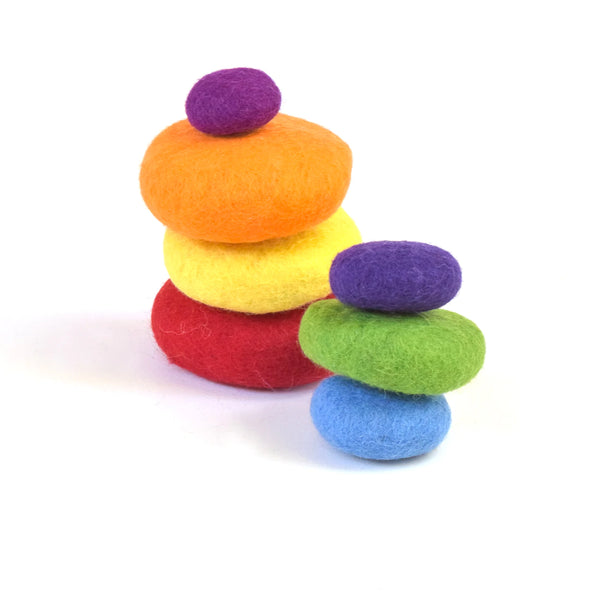 Felt Sensory Stacking Stones - Rainbow 彩虹羊毛氈疊石積木