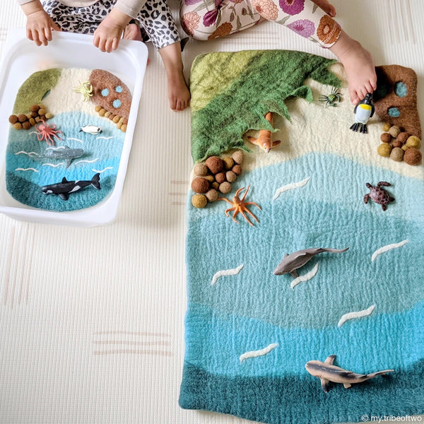 Sea, Beach and Rockpool Play Mat Playscape 海灘海洋場景遊戲墊