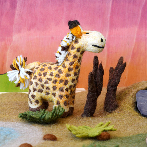 Felt Safari Giraffe Toy 非洲長頸鹿羊毛氈公仔