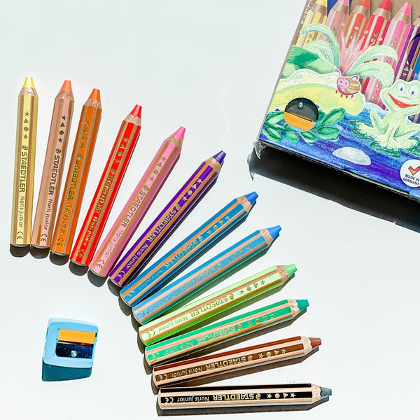 STAEDTLER Noris junior 140 3 in 1 kids' Colouring Pencil (12 Colors)  施德樓 特粗三合一水溶木顏色12色