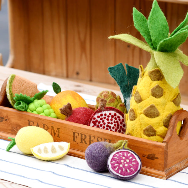 Felt Vegetables and Fruits Set D- 12 Pieces 羊毛氈蔬果12件套裝D