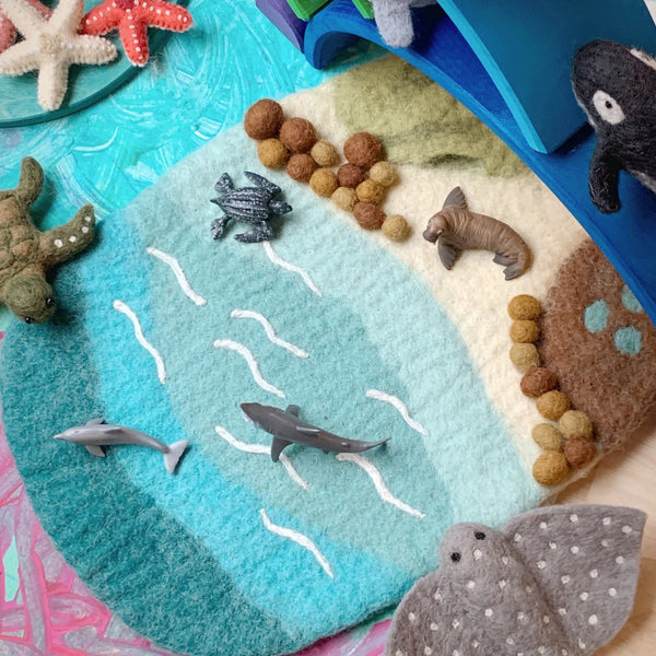 Sea, Beach and Rockpool Play Mat Playscape 海灘海洋場景遊戲墊