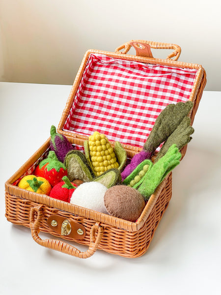 Felt Vegetables and Fruits Set A- 14 Pieces 羊毛氈蔬果14件套裝A