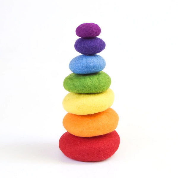 Felt Sensory Stacking Stones - Rainbow 彩虹羊毛氈疊石積木