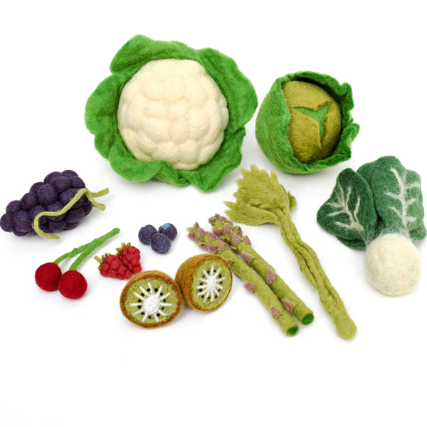 Felt Vegetables and Fruits Set C- 15 pieces 羊毛氈蔬果15件套裝C