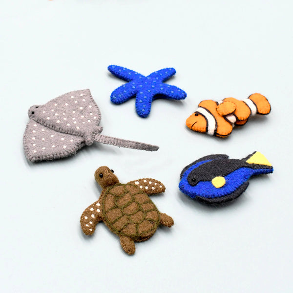 Australian Coral Reef Under the Sea - Finger Puppet Set 海洋動物手指布偶