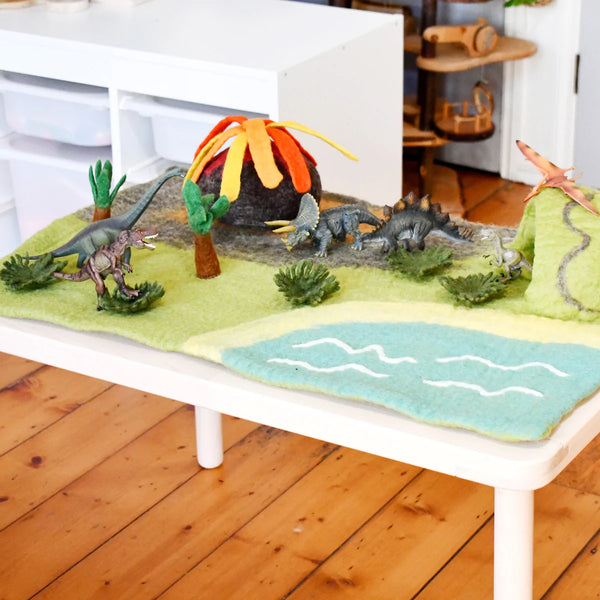 Large Dinosaur Land with Volcano Play Mat Playscape 恐龍火山場景遊戲墊 (大)
