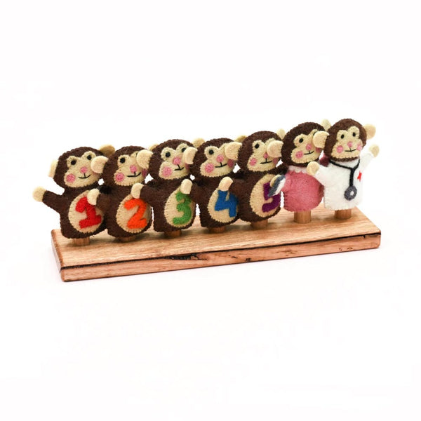 Five Little Monkeys, Finger Puppet Set 童謠手指布偶