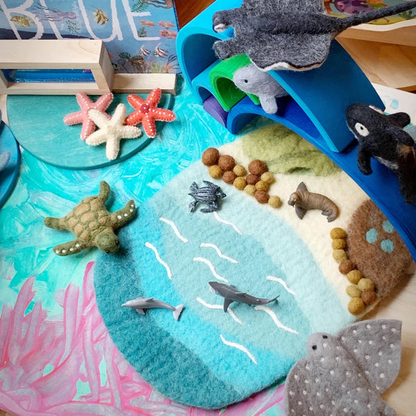 Sea, Beach and Rockpool Play Mat Playscape 海灘海洋場景遊戲墊