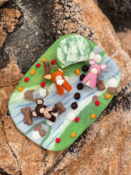 Woodland Peg Dolls Set - Rabbit, Bear and Fox 森林小木人系列套裝