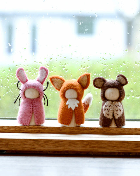 Woodland Peg Dolls Set - Rabbit, Bear and Fox 森林小木人系列套裝