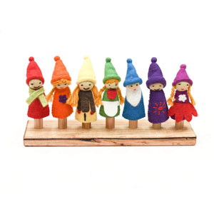 Rainbow Colourful Gnomes Finger Puppet Set （彩虹小精靈手指玩偶）