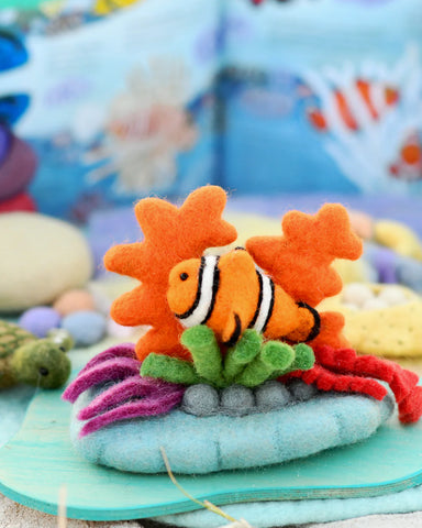 Felt Coral Reef with Clownfish Set 珊瑚礁小丑魚場景套裝