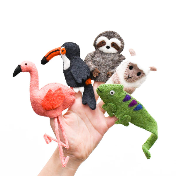 South American Rainforest Animals- Finger Puppet Set 南美洲熱帶雨林動物手指布偶