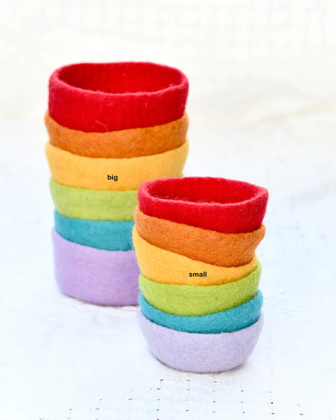 Felt Small Colourful Bowls -Set of 6 羊毛氈彩虹色小碗 -一套6件