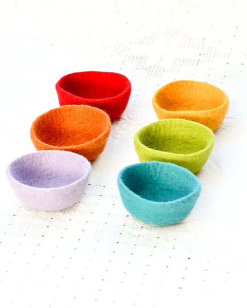Felt Small Colourful Bowls -Set of 6 羊毛氈彩虹色小碗 -一套6件