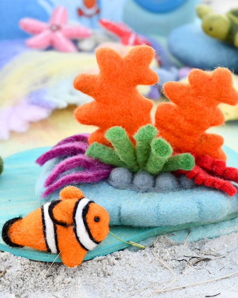 Felt Coral Reef with Clownfish Set 珊瑚礁小丑魚場景套裝